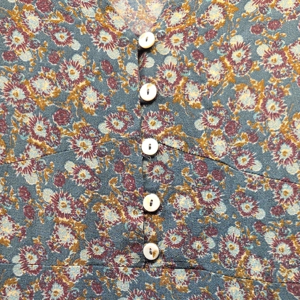 Free People Green and Purple Floral Mini Dress - Picture 6 of 13